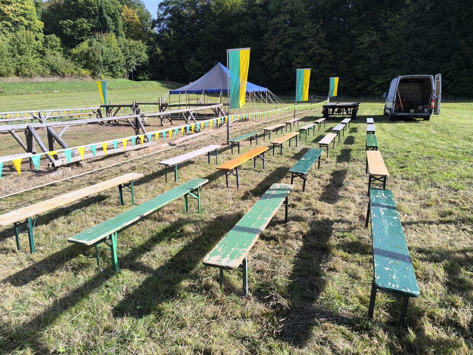 Bierzeltbänke gebraucht, 40 Stück